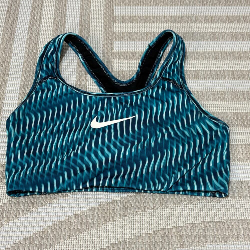 Nike Dri-Fit Women's Medium Aqua Blue Sports Bra No Padding